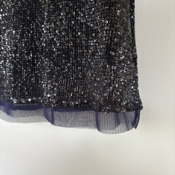 Free People Sequin Mesh Wild Child Mini Skirt Party Event Sparkle Disco Size 2 - Picture 6 of 9